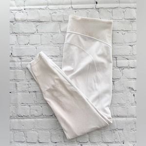 [Athleta] stay fly 7/8 tight white and tan snakeskin medium